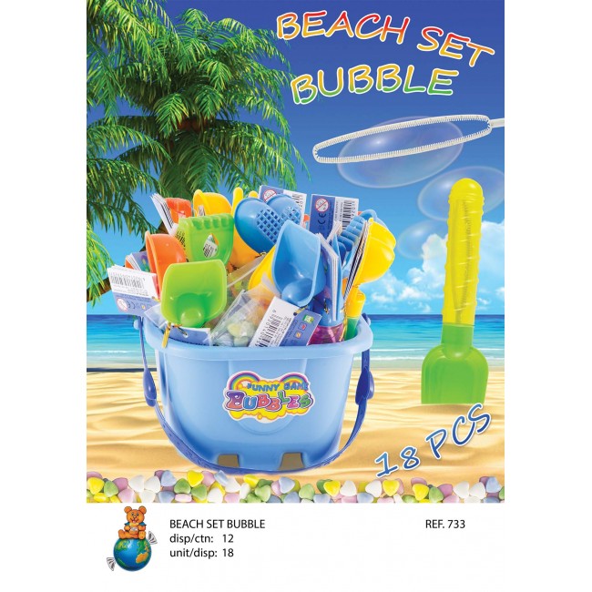 BEACH SET BUBBLE ΜΕ ΚΑΡ/ΛΕΣ 18τεμ.Κ/12 REF. 733
