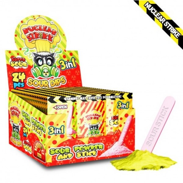 N.S. 3 ΣΕ 1 SOUR SOUR DIPS 18g ΚΑΡΑΜΕΛΑ 24τ.Κ/18 (STICK ΦΡΑΟΥΛΑ+ΣΚΟΝΕΣ ΛΕΜΟΝΙ-ΜΗΛΟ)