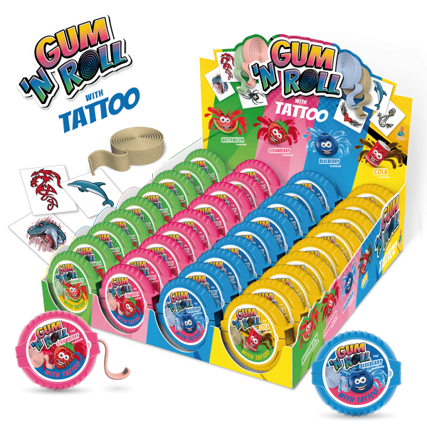 GUM N ROLL+TATTOO ΤΣΙΧΛΑ 36τ*15g Κ/16 (4 flavors mix)