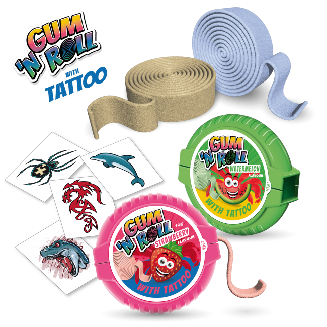 GUM N ROLL+TATTOO ΤΣΙΧΛΑ 36τ*15g Κ/16 (4 flavors mix)