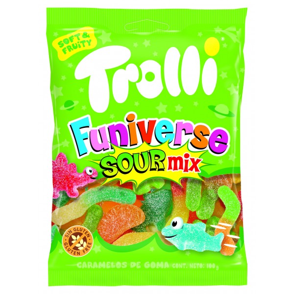 TROLLI*FUNIVERSE SOUR MIX ΖΕΛΕ 100gr Κ/8x12τ.