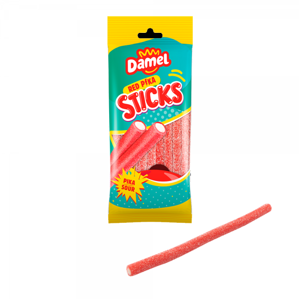 RED SOUR PENCILS 90g K/13 ΓΛΥΚΟΡΙΖΕΣ ΦΡΑΟΥΛΑ (HALAL, VEGAN, LACTOSE/SOYA FREE)