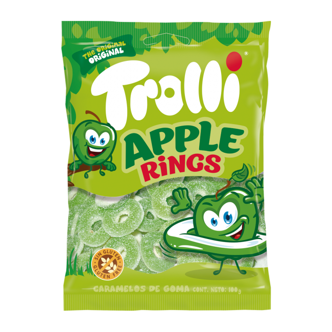 TROLLI*APPLE RINGS*100g.ΖΕΛΕ Κ/8x12τ.