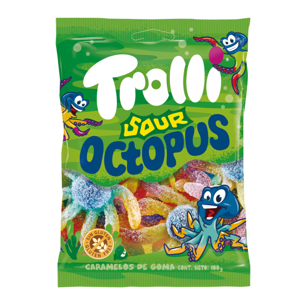 TROLLI*SOUR OCTOPUS*100g.ΖΕΛΕ Κ/8x12τ.