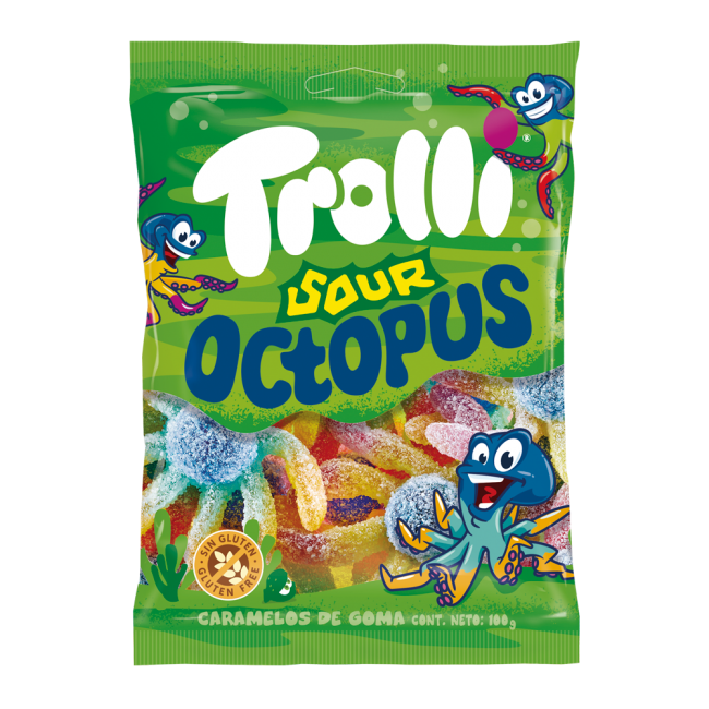 TROLLI*SOUR OCTOPUS*100g.ΖΕΛΕ Κ/8x12τ.