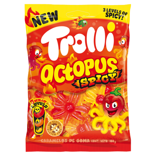 TROLLI*SPICY OCTOPUS*100g.ΖΕΛΕ Κ/8x16τ.