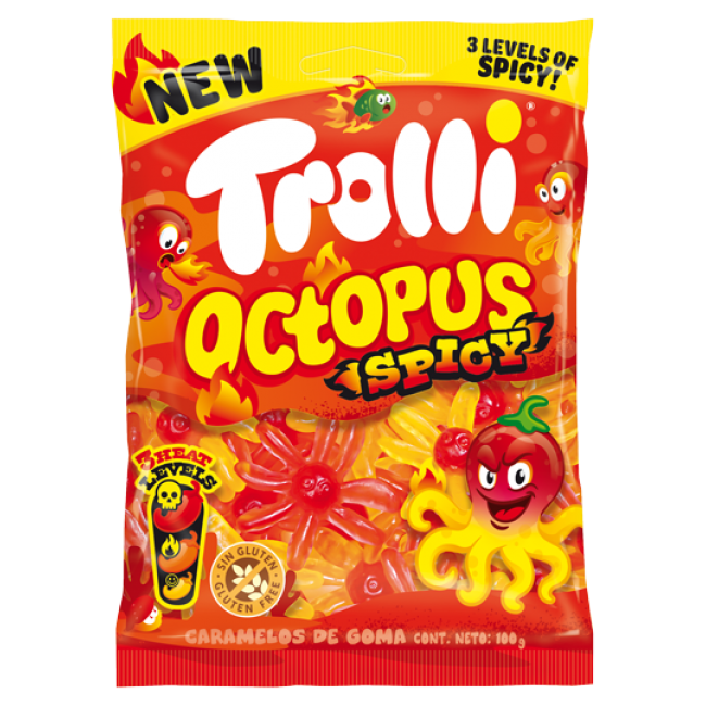 TROLLI*SPICY OCTOPUS*100g.ΖΕΛΕ Κ/8x16τ.