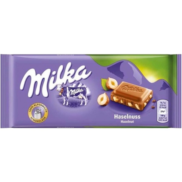 MILKA ΣΟΚ/ΤΑ*CRUSHED HAZELNUTS*90g K/25τ