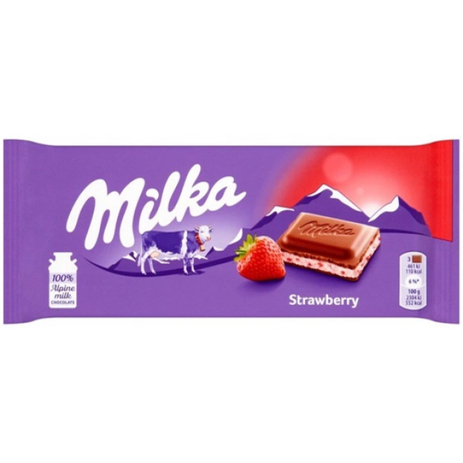 MILKA ΣΟΚ/ΤΑ*STRAWBERRY*100g K/22τ