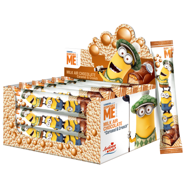 MINIONS AIR MILK (16τ.*33g)*CARAMEL & CRUNCH*ΣΟΚ.ΓΑΛ.Κ/6 displays
