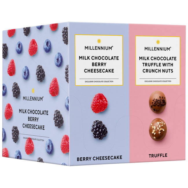 MILLENIUM*BERRY CHEESECAKE*100g ΣΟΚ.ΓΑΛ.Κ/2X26 (13+13)