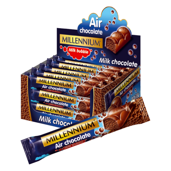 MILLENIUM AIR WHITE & MILK (16τ.*32g) ΣΟΚ.ΓΑΛ./ΛΕΥΚΗ Κ/6 displays