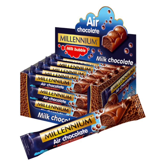 MILLENIUM AIR WHITE & MILK (16τ.*32g) ΣΟΚ.ΓΑΛ./ΛΕΥΚΗ Κ/6 displays