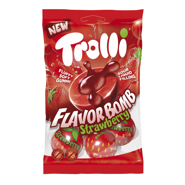 TROLLI 75g*STRAWBERRY*FLAVOR BOMB ΖΕΛΕ Κ/21 (ΓΕΜΙΣΤΟ)