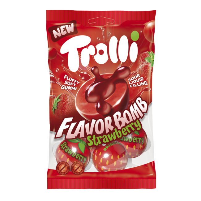 TROLLI 75g*STRAWBERRY*FLAVOR BOMB ΖΕΛΕ Κ/21 (ΓΕΜΙΣΤΟ)
