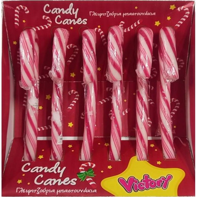 CANDY CANES*RED-WHITE*Strawberry flavor 6pcs (85g) Carton/ 12 displays
