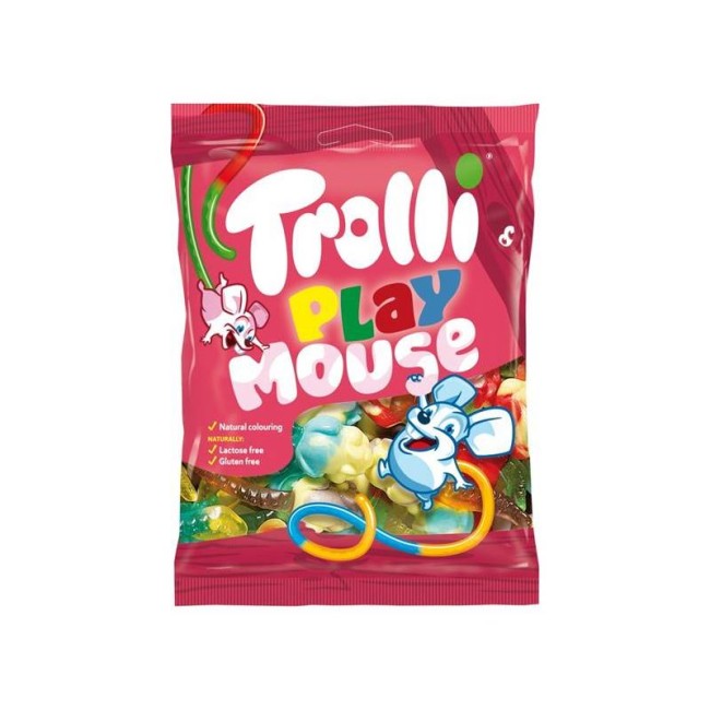TROLLI*PLAYMOUSE*100g.ΖΕΛΕ Κ/22τ  (GLUTEN FREE-LACTOSE FREE-NATURAL COLOR)